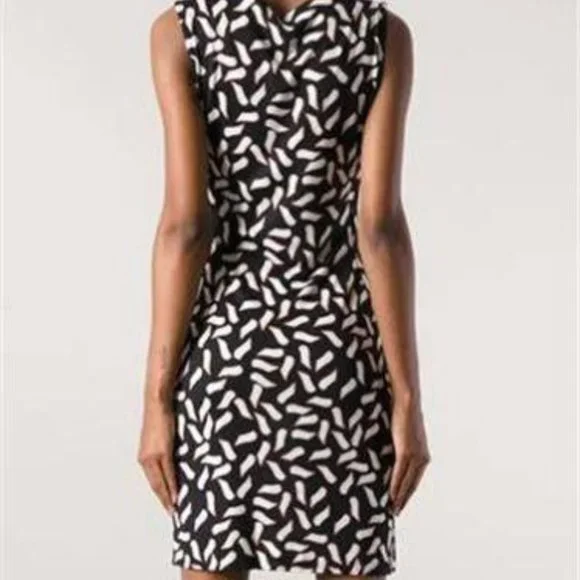 DVF Diane Von Furstenberg GLASMARY Silk Jersey Draped Dress Snake Flutter - Picture 2 of 14